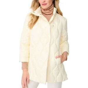 J.Mclaughlin Women’s Quilted Puffer Jacket Size XL Ivory Cream Colorway
